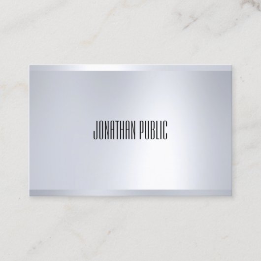 Beruflicher moderner silberner Blick-elegantes Visitenkarte (Vorderseite)