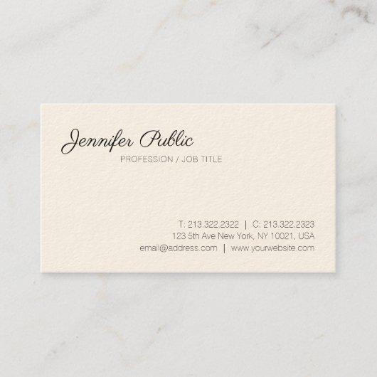 Beruflicher moderner stilvoller Chic-weißes Visitenkarte (Vorderseite)