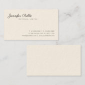 Beruflicher moderner stilvoller Chic-weißes Visitenkarte (Vorne/Hinten)