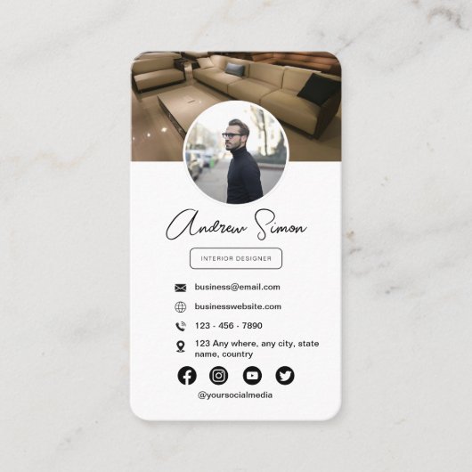 Beruflicher moderner, stilvoller QR-Code Visitenkarte (Vorderseite)