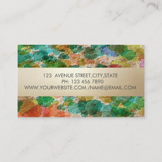 Beruflicher moderner Streifen, Aquarellsteine Visitenkarte (Rückseite)