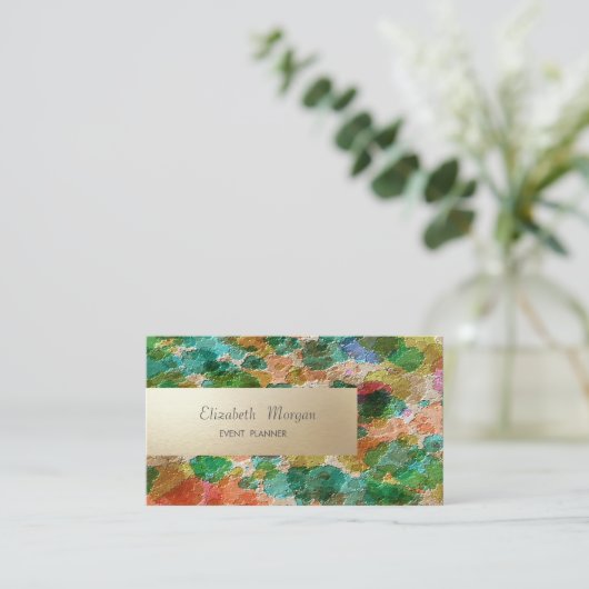 Beruflicher moderner Streifen, Aquarellsteine Visitenkarte (Stehend Vorderseite)