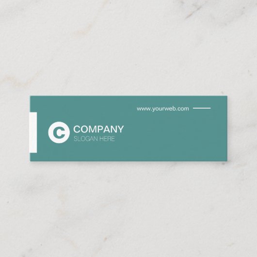 Beruflicher moderner Typo-aquamarine Mini Visitenkarte (Vorderseite)