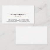 Beruflicher moderner weißes Goldeinfacher Entwurf Visitenkarte (Vorne/Hinten)