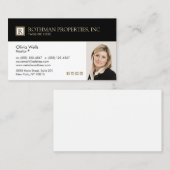 Beruflicher Mongram Real Anwesen Agent Foto Bus Visitenkarte (Vorne/Hinten)