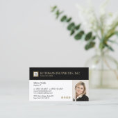 Beruflicher Mongram Real Anwesen Agent Foto Bus Visitenkarte (Stehend Vorderseite)