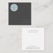 Beruflicher Monogramm-Kreis minimalistisch Quadratische Visitenkarte (Vorne/Hinten)