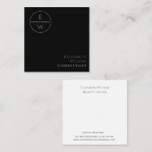 Beruflicher Monogramm-Kreis Minimalschwarz Quadratische Visitenkarte (Vorne/Hinten)