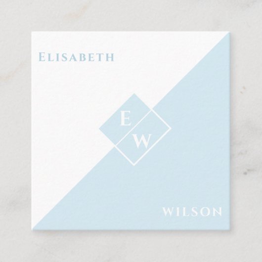 Beruflicher monogramm schlichter minimalistischer  quadratische visitenkarte (Vorderseite)