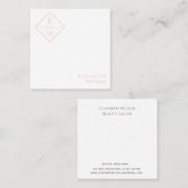 Beruflicher monogramm schlichter minimalistischer  quadratische visitenkarte (Vorne/Hinten)