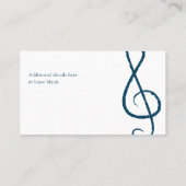 Beruflicher Musiker Treble Clef Modern Blue Visitenkarte (Rückseite)