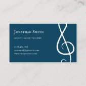 Beruflicher Musiker Treble Clef Modern Blue Visitenkarte (Vorderseite)