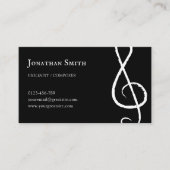 Beruflicher Musiker Treble Clef Moderner Schwarz Visitenkarte (Vorderseite)