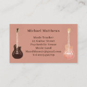 Beruflicher Musikerlehrer Visitenkarte (Rückseite)