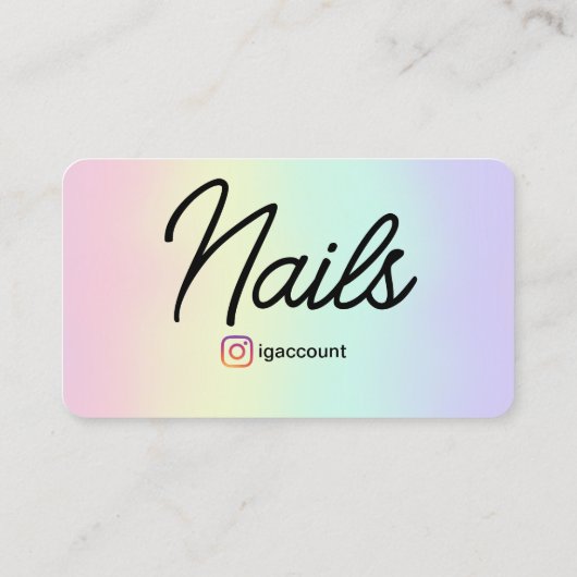 Beruflicher Nageltechniker Visitenkarte (Rückseite)