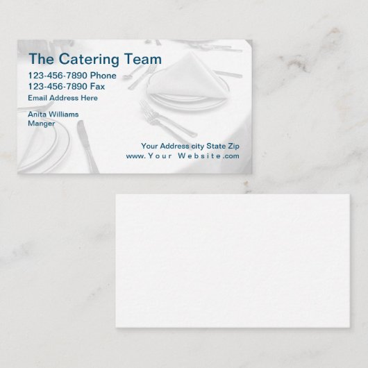 Beruflicher NahrungsmittelCatering Visitenkarte (Vorne/Hinten)