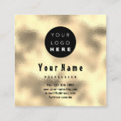 Beruflicher Nais Makeup Gold Glitzer Logo Tropfen Quadratische Visitenkarte (Rückseite)