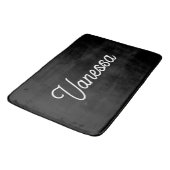 Beruflicher Name der Handschrift in schwarz Badematte (Schrägansicht)