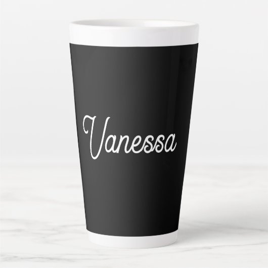 Beruflicher Name der Handschrift in schwarz Milchtasse (Vorderseite)