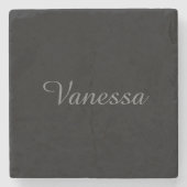 Beruflicher Name der Handschrift in schwarz Steinuntersetzer (Vorderseite)