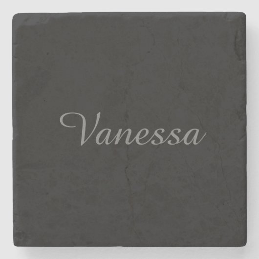 Beruflicher Name der Handschrift in schwarz Steinuntersetzer (Vorderseite)