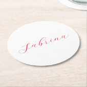 Beruflicher Name der klassischen Handschrift Runder Pappuntersetzer (Angewinkelt)