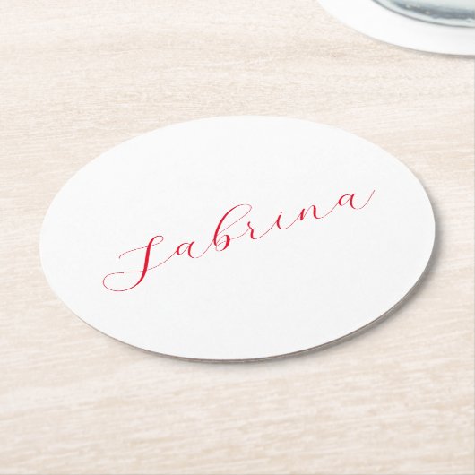 Beruflicher Name der klassischen Handschrift Runder Pappuntersetzer (Angewinkelt)