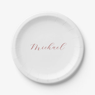 Beruflicher Name der Schrift minimalistisch modern Pappteller