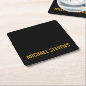 Beruflicher Name der schwarzen Farbe Rechteckiger Pappuntersetzer (angewinkelt)