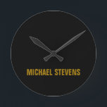 Beruflicher Name der schwarzen Farbe Runde Wanduhr<br><div class="desc">Diese Vorlage ist ideal für diejenigen,  die ein stilvolles,  einfaches und dennoch auffälliges Design gewollt haben.</div>