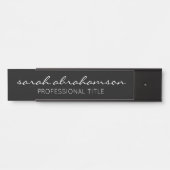 Beruflicher Name der schwarzen Tür Türschild (Vorderseite )