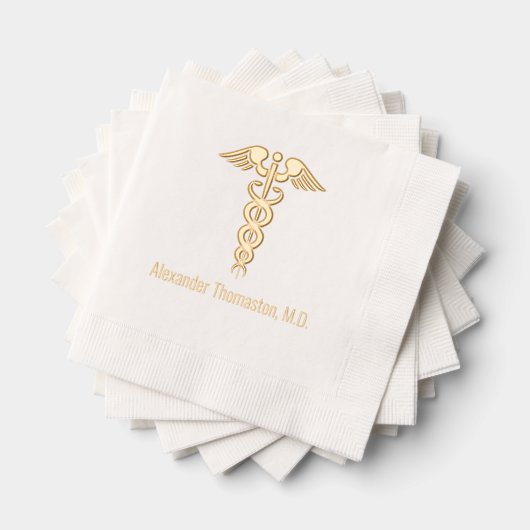 Beruflicher Name des Arztes Caduceus Servietten Mit Folie (Insitu (Gestapelt))