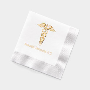 Beruflicher Name des Arztes Caduceus Servietten Mit Folie