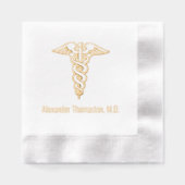 Beruflicher Name des Arztes Caduceus Servietten Mit Folie (Vorderseite)