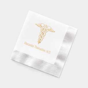 Beruflicher Name des Arztes Caduceus Servietten Mit Folie