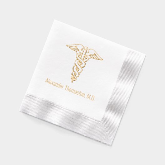 Beruflicher Name des Arztes Caduceus Servietten Mit Folie (Links)