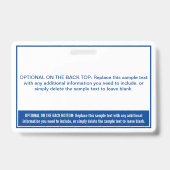 Beruflicher Name des  blauen Blocks Ausweis (Rückseite)