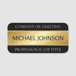 Beruflicher Name des Mitarbeiters und Titel Gold Namensschild