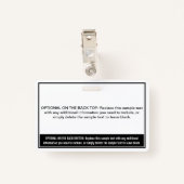 Beruflicher Name des  Schwarzen Blocks Ausweis (Rückseite mit Klammer)