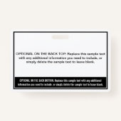 Beruflicher Name des  Schwarzen Blocks Ausweis (Rückseite)