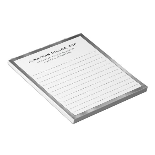 Beruflicher Name Name Unternehmen Notepad Notizblock (angewinkelt)