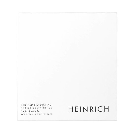 Beruflicher Name Notizblock (Vorderseite)