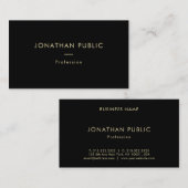 Beruflicher Name Schwarze Vorlage Visitenkarte (Vorne/Hinten)