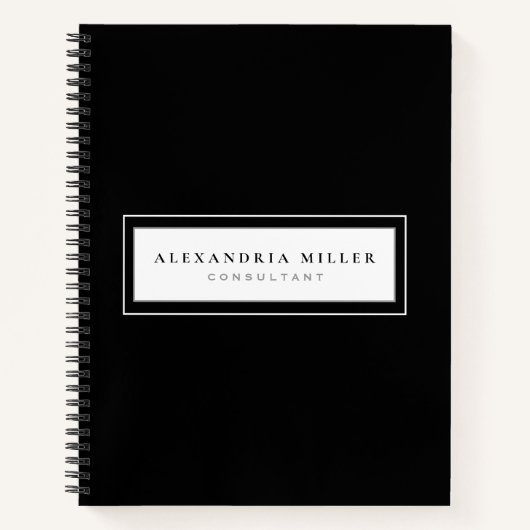 Beruflicher Name und Gerahmter Name/Gegenstand Notizblock (Vorderseite)