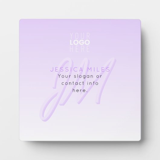 Beruflicher Name und Slogan | Helllila Fotoplatte (Vorderseite)