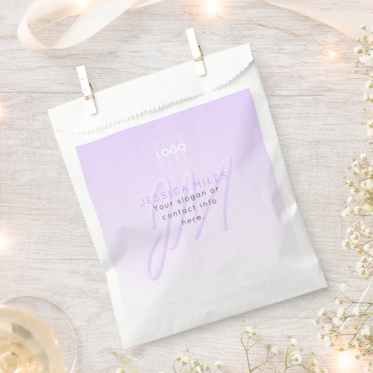 Beruflicher Name und Slogan | Helllila Geschenktütchen (Ausgeschnitten)