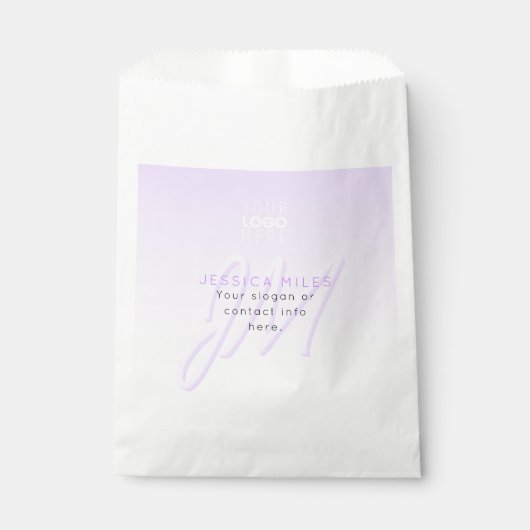 Beruflicher Name und Slogan | Helllila Geschenktütchen (Vorderseite)