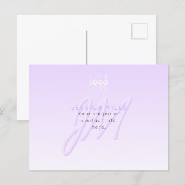 Beruflicher Name und Slogan | Helllila Postkarte