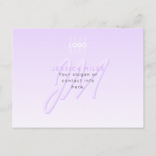 Beruflicher Name und Slogan | Helllila Postkarte (Vorderseite)