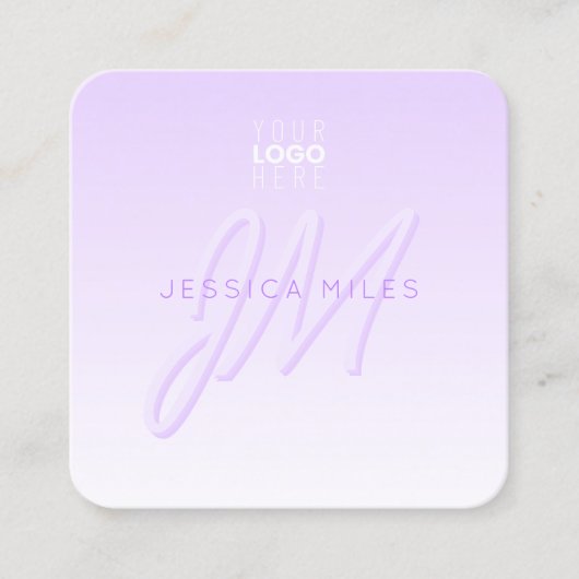 Beruflicher Name und Slogan | Helllila Quadratische Visitenkarte (Vorderseite)